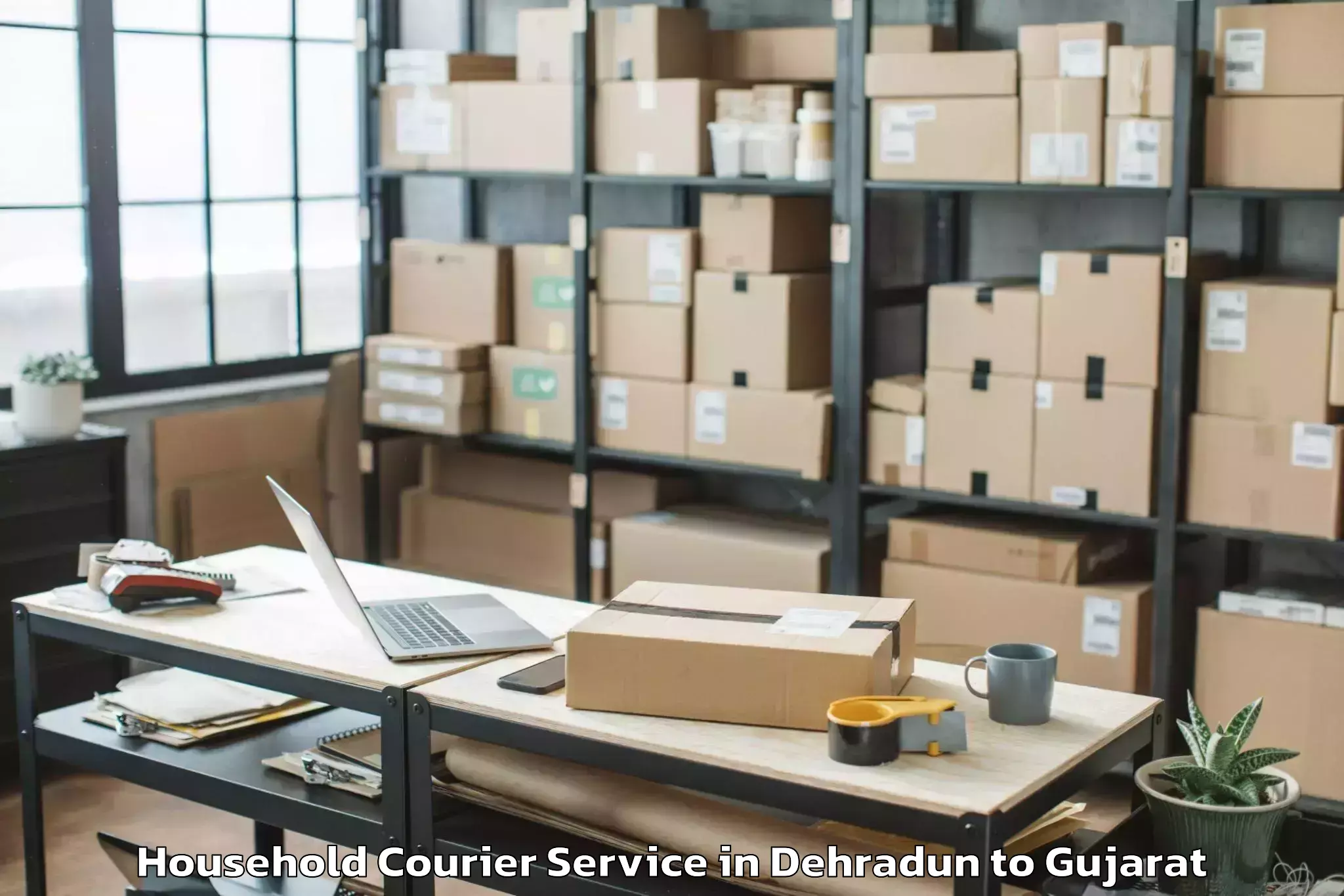 Top Dehradun to Jamkandorna Household Courier Available